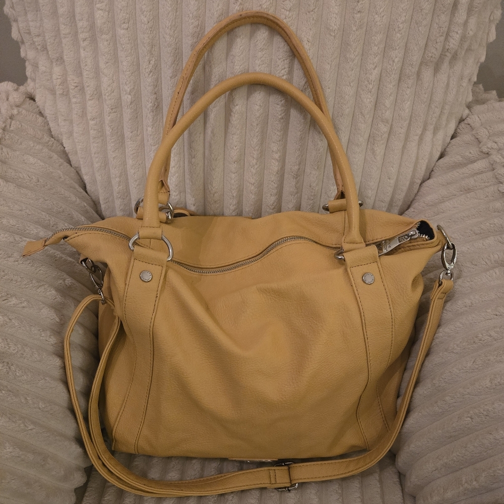 Steve Madden Mustard Yellow Leather Shoulder Tote